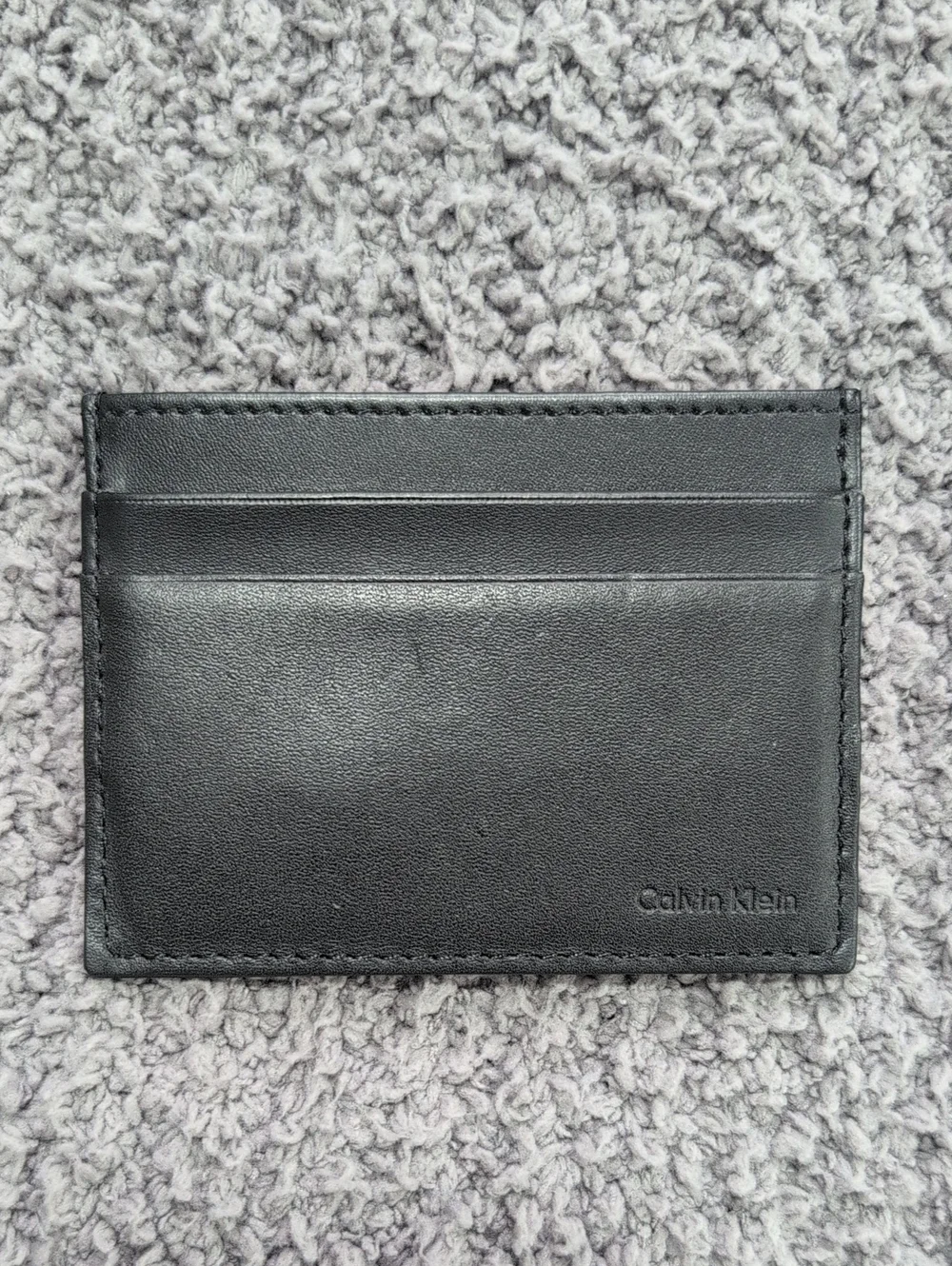 Calvin Klein Black Leather Card Sleeve Wallet